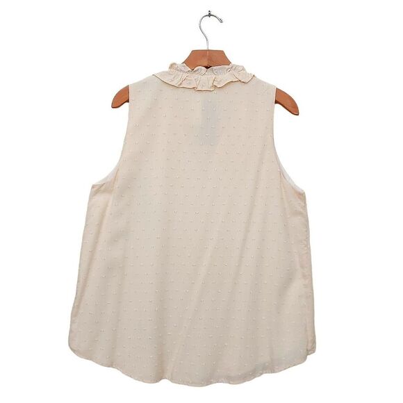 Gibsonlook Sleeveless Blouse Womens Large Beige V-Neck Lined Lightweight Boho - Picture 2 of 8